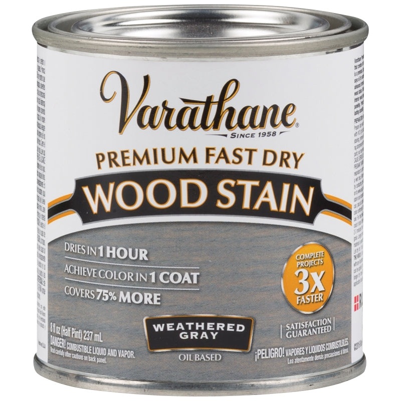 Varathane 269398 Wood Stain, Weathered Gray, Liquid, 0.5 pt, Can