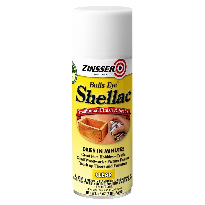 Zinsser 00408 Shellac, Mid-Tone, Clear, Liquid, 12 oz, Can, Pack of 6