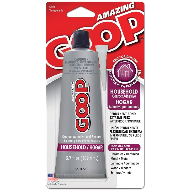 Amazing Goop 130012 Household Adhesive, Liquid, Clear, 3.7 oz, Tube