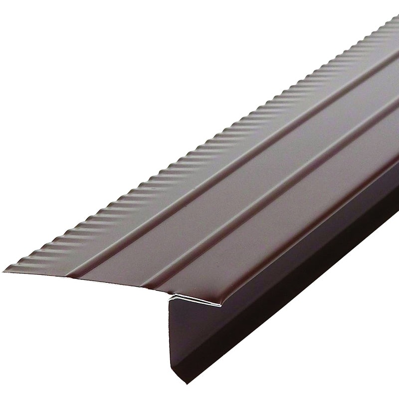 Amerimax 5504519120 Roof Edge, 10 ft L, 2.33 in W, 1-1/2 in H, Aluminum, Brown, Pack of 50