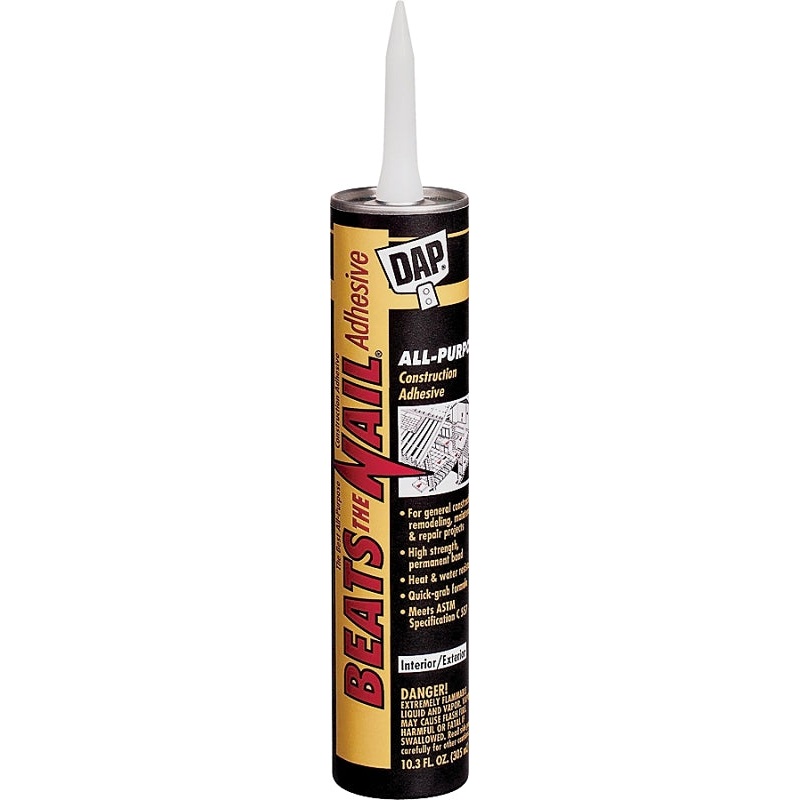 DAP 25082 Construction Adhesive, Gray, 10.3 oz Tube, Pack of 24