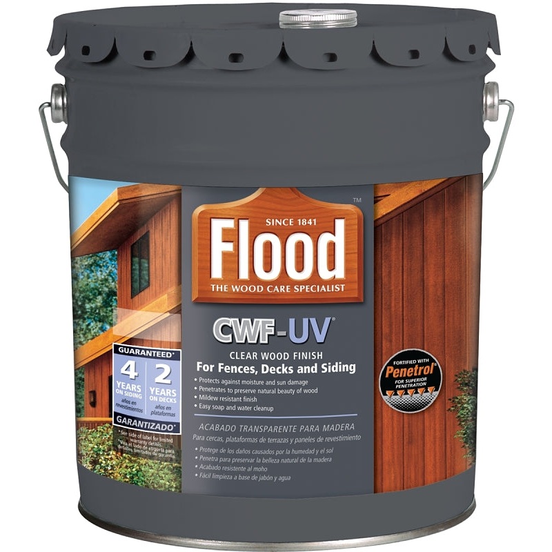 Flood FLD521-05 Wood Finish, Redwood, Liquid, 5 gal