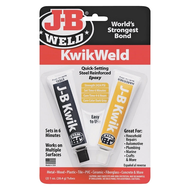 J-B Weld 8276 Cold Weld Epoxy, Dark Gray, Solid, 1 oz Tube, Compositions: Bisphenol A- Epichlorhydrin