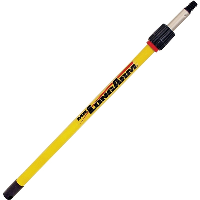 Mr. LongArm Pro-Pole 3216 Extension Pole, 1-1/16 in Dia, 8 to 15.3 ft L, Aluminum, Fiberglass Handle, Fluted Handle