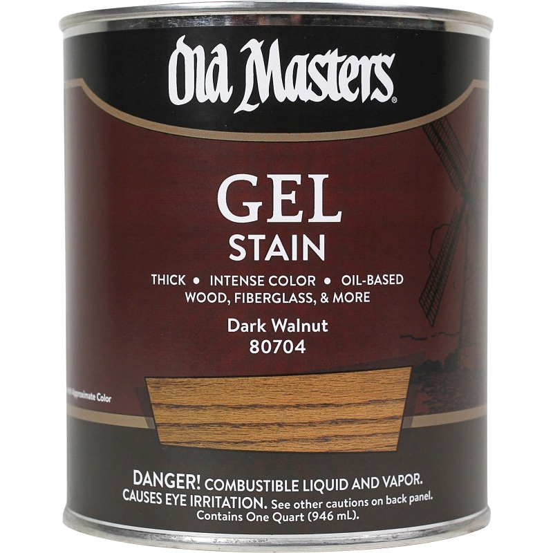 Old Masters 80704 Gel Stain, Dark Walnut, Liquid, 1 qt, Can