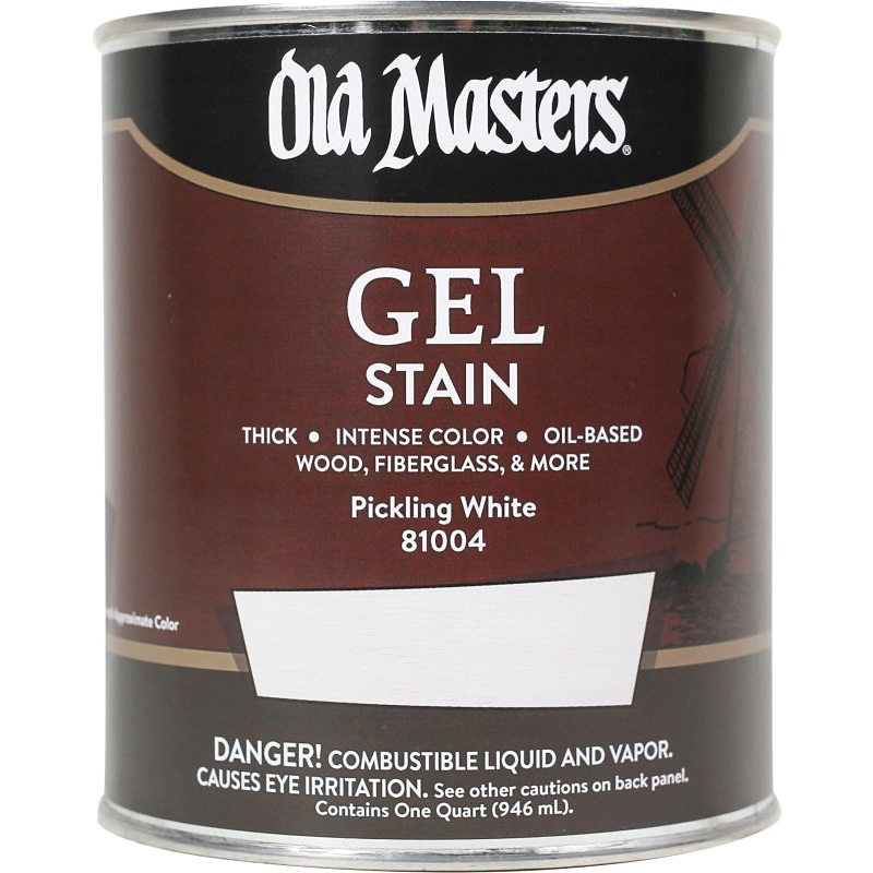 Old Masters 81004 Gel Stain, Pickling White, Liquid, 1 qt, Can