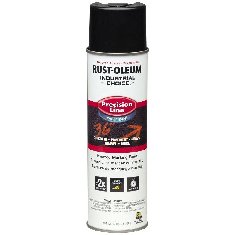 Rust-Oleum 1875838 Inverted Marking Spray Paint, Black, 17 oz, Can