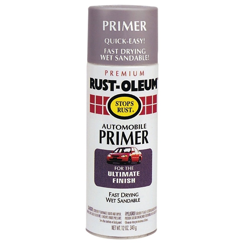 Rust-Oleum 2081830 Automotive Spray Primer, Light Gray, 12 oz, Can