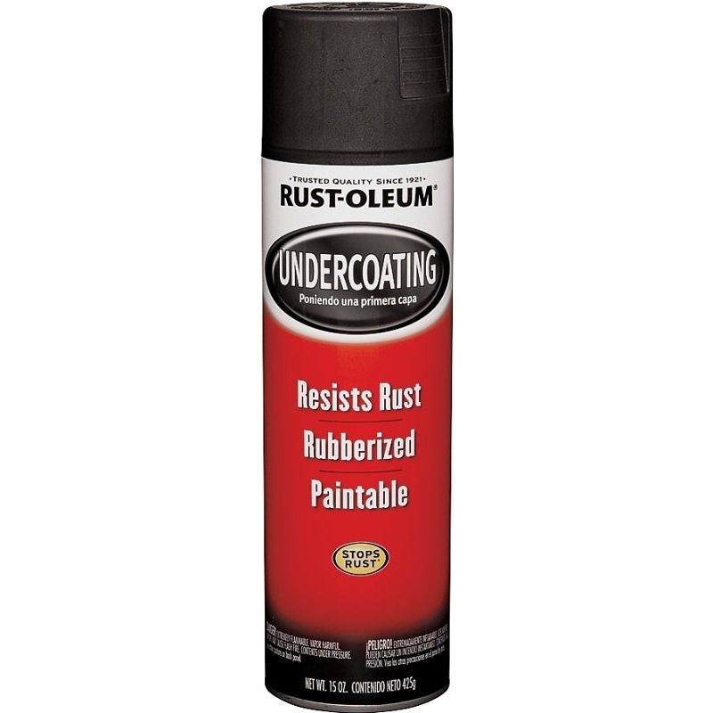 Rust-Oleum 248657 Undercoating Spray Paint, Oil Base, Black, 15 oz