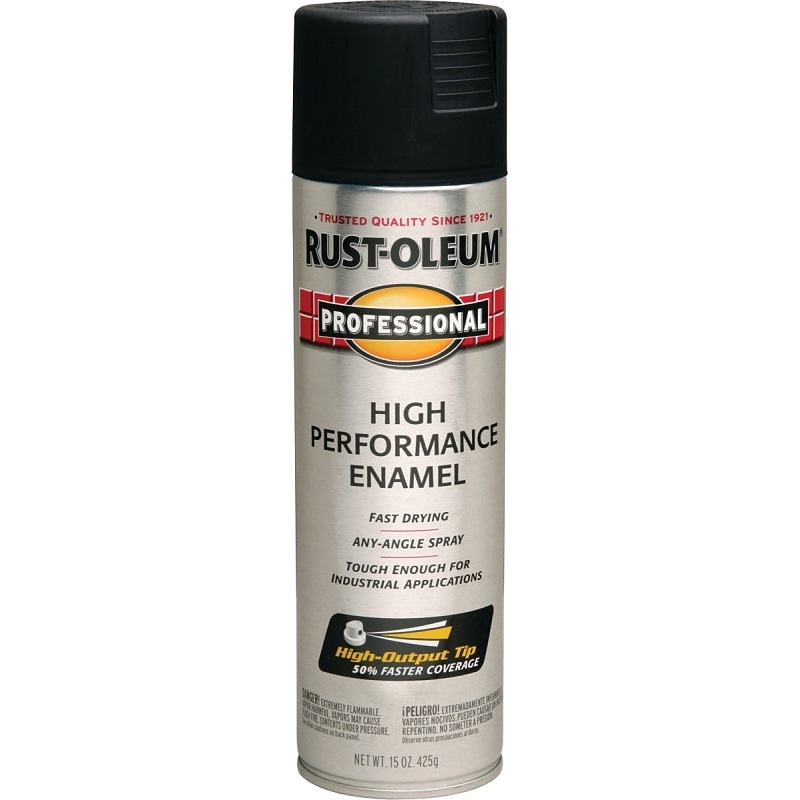 Rust-Oleum 7578838 Enamel Spray Paint, Flat, Black, 15 oz, Can