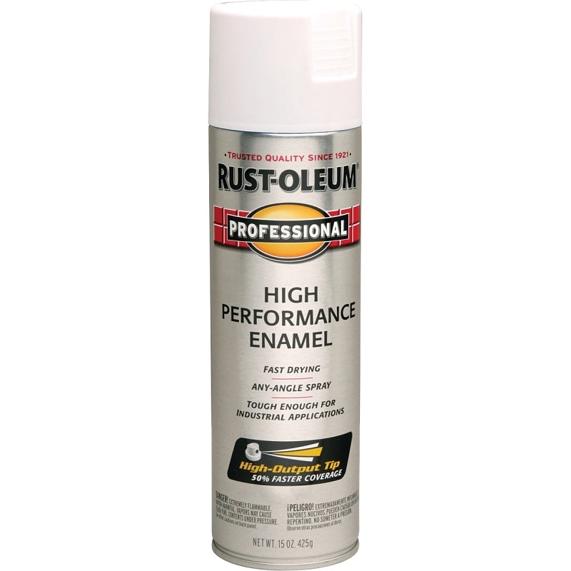 Rust-Oleum 7590838 Enamel Spray Paint, Flat, White, 15 oz, Can