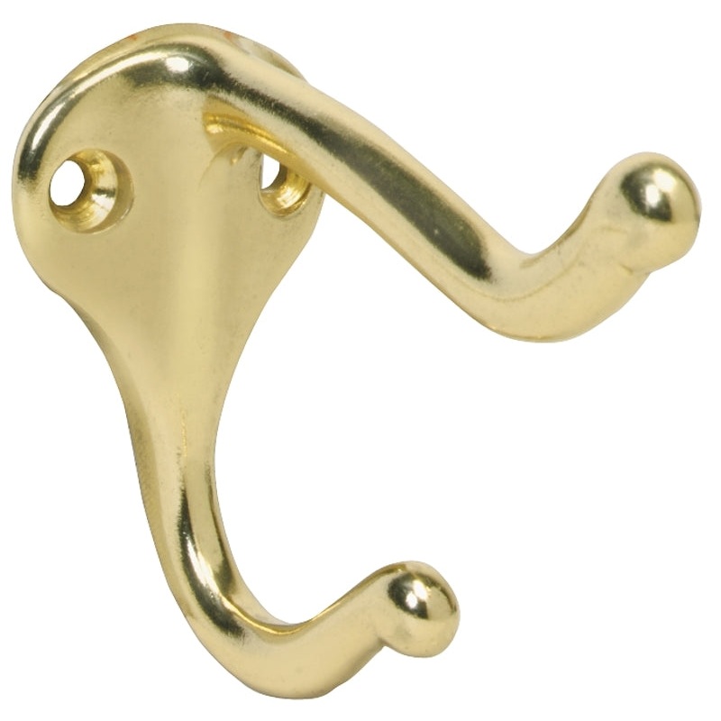 Schlage 571A3 Coat and Hat Hook, Aluminum, Brass, Pack of 20