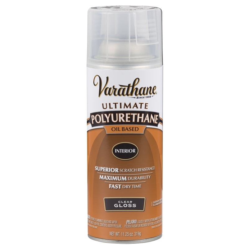 Varathane 9081 Polyurethane, Gloss, Liquid, Clear, 11.25 oz, Aerosol Can
