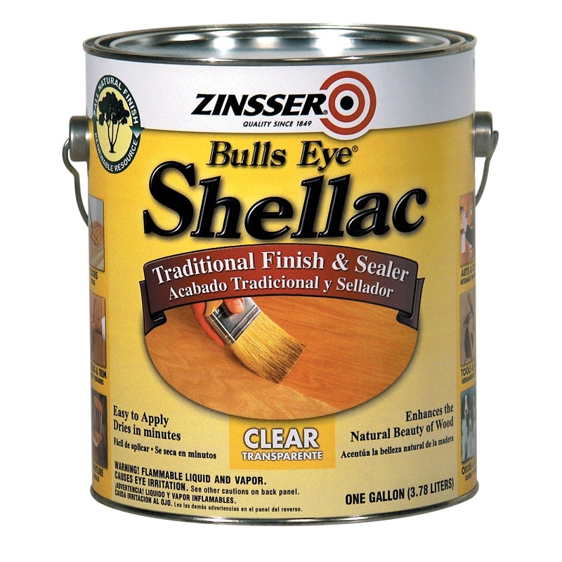 Zinsser 00301 Shellac, Midtone, Clear, Liquid, 1 gal, Can, Pack of 2