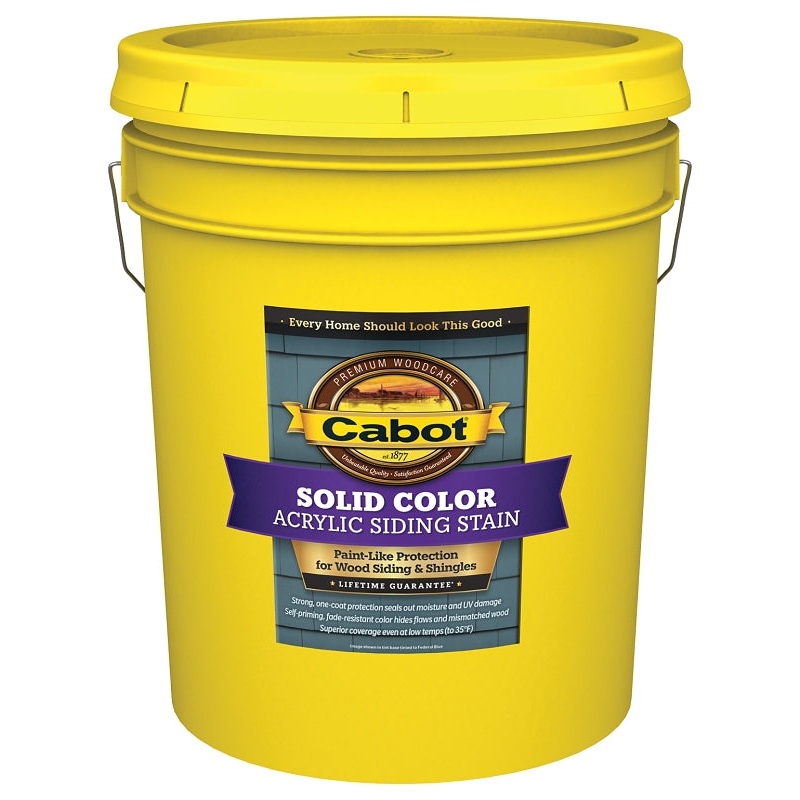 Cabot 800 Series 140.0000806.008 Solid Color Siding Stain, Natural Flat, Liquid, 5 gal, Can