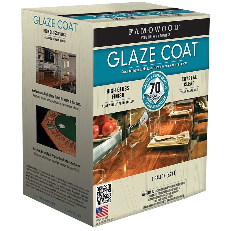 Famowood 5050110 Glaze Epoxy Coating, Liquid, Slight, Clear, 1 gal, Container, Pack of 2