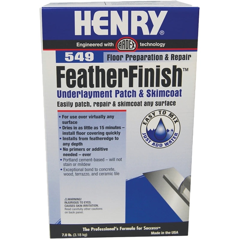 Henry 12163 Underlayment Patch and Skimcoat, Gray, 7 lb, Bag, Pack of 4