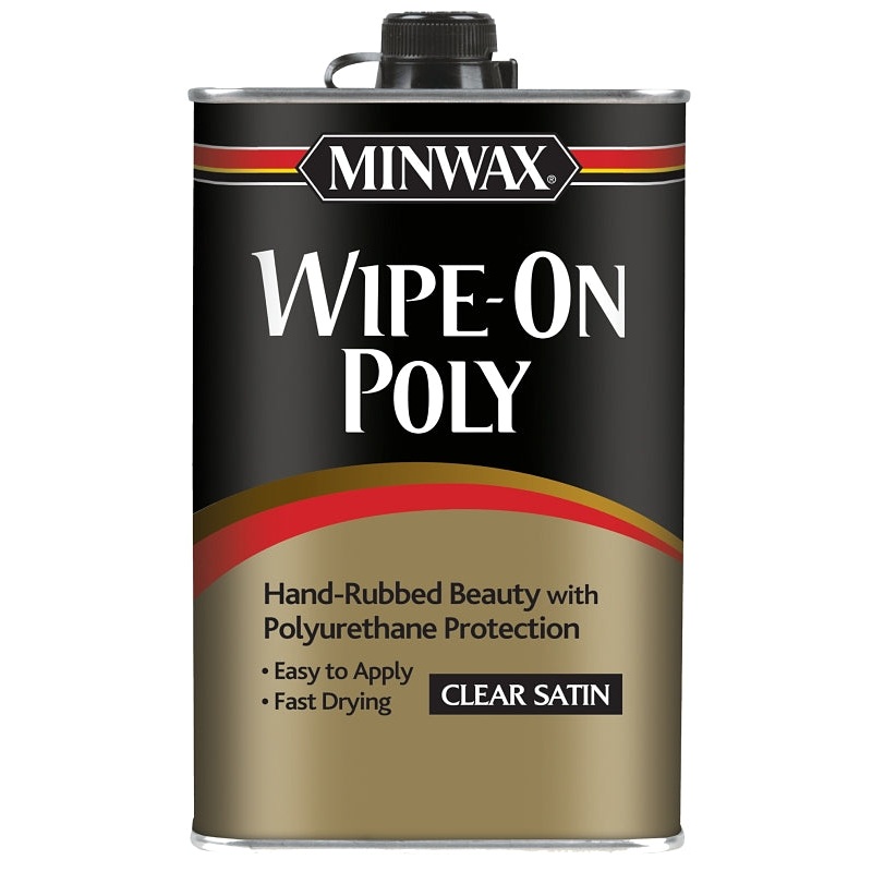 Minwax 40910000 Wipe-On Polyurethane, Oil Base, Clear, Liquid, 1 pt Can