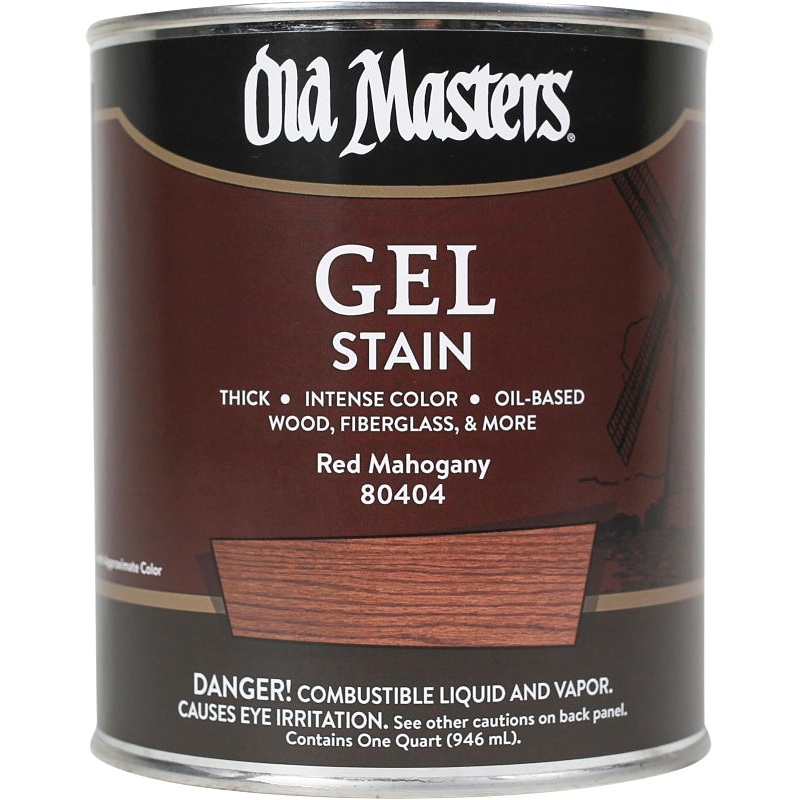 Old Masters 80404 Gel Stain, Red Mahogany, Liquid, 1 qt, Can