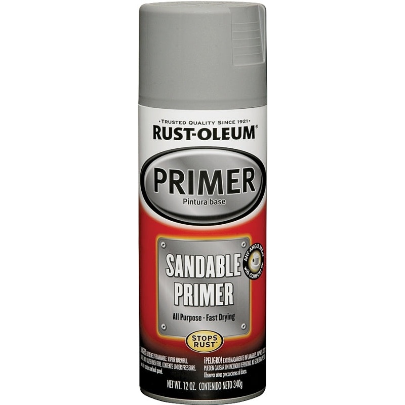 Rust-Oleum 249415 Spray Primer, Oil Base, Gray, 12 oz Can