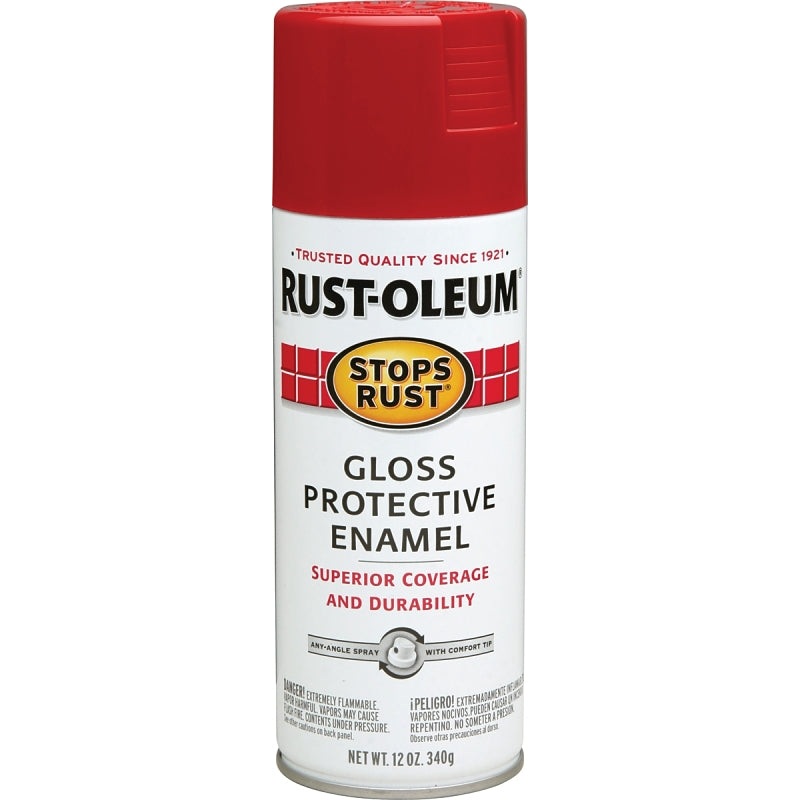Rust-Oleum 7763830 Rust Preventative Spray Paint, Gloss, Carnival Red, 12 oz, Can