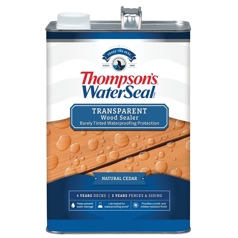 Thompson’s WaterSeal TH.091601-16 Stain and Sealer, Natural Cedar, Liquid, 1 gal, Pack of 4