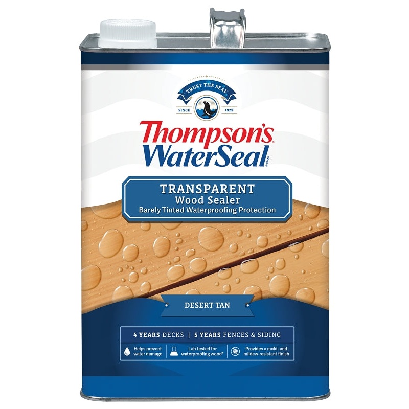 Thompson’s WaterSeal TH.091701-16 Wood Sealer, Transparent, Desert Tan, 1 gal, Pack of 4