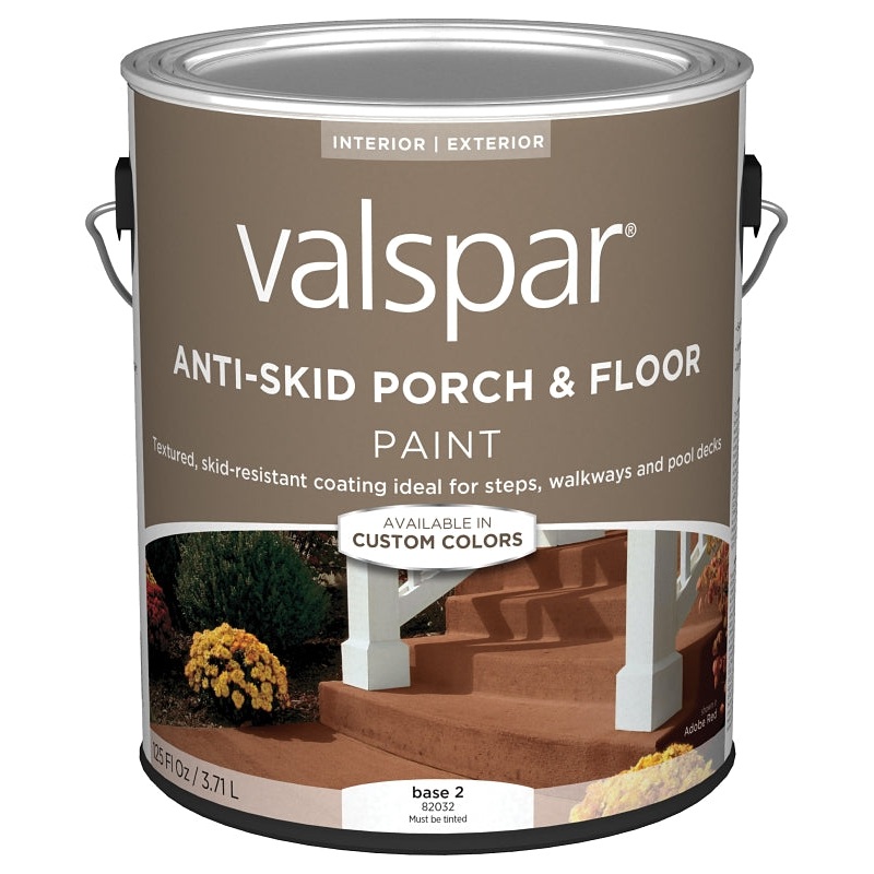Valspar 024.0082032.007 Porch and Floor Paint, Base 2, 1 gal, 100 sq-ft/gal Coverage Area, Pack of 4