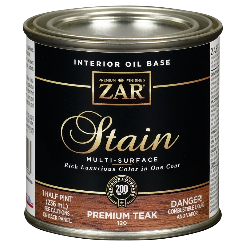 ZAR 12006 Wood Stain, Teak Natural, Liquid, 0.5 pt, Can