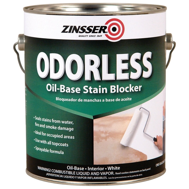 Zinsser 3951 Interior Stain Blocker, Flat, White, 1 gal, Pack of 4