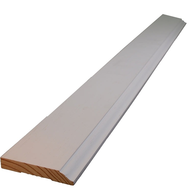 ALEXANDRIA Moulding 0W623-93096C1 Base Moulding, 96 in L, 3-1/4 in W, 9/16 in Thick, Wood, Primed, Pack of 8
