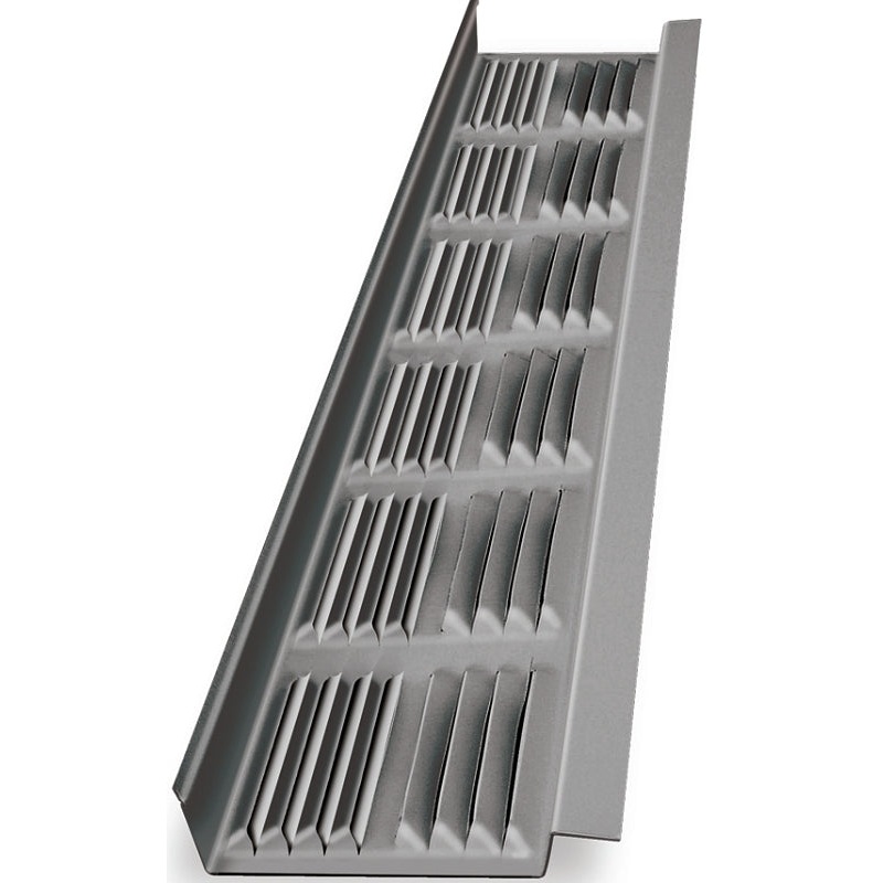 Master Flow LSV8 Soffit Vent, 2-3/4 in L, 1/4 in W, 68 sq-ft Net Free Ventilating Area, Aluminum, Mill, Pack of 50