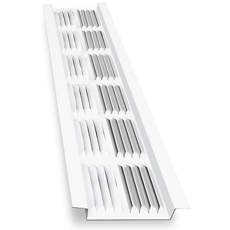 Master Flow LSV8W Soffit Vent, 2-3/4 in L, 1/4 in W, 68 sq-ft Net Free Ventilating Area, Aluminum, White, Pack of 50