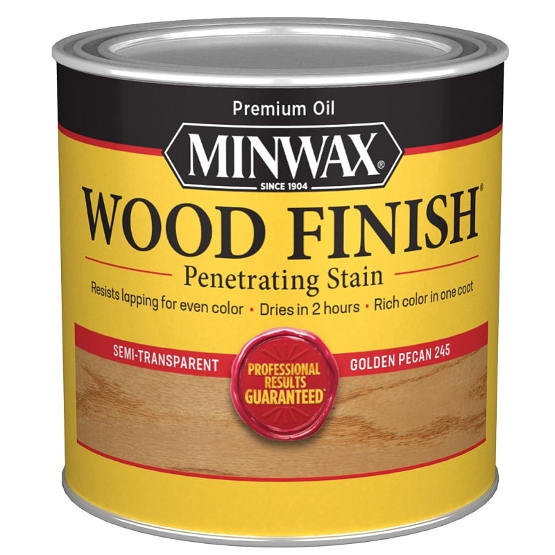 Minwax 224504444 Wood Stain, Golden Pecan, Liquid, 0.5 pt, Can