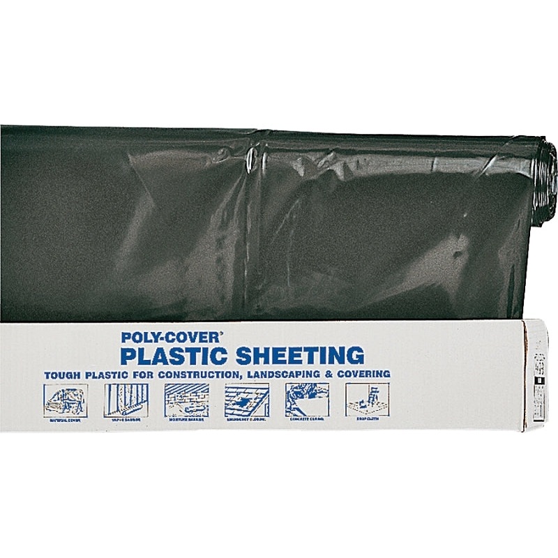 Orgill Poly 6X24-B Poly Film, 100 ft L, 24 ft W, Black