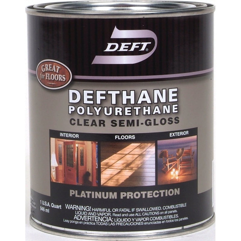 PPG Defthane 023-04 Polyurethane, Semi-Gloss, Liquid, Amber, 1 qt, Can