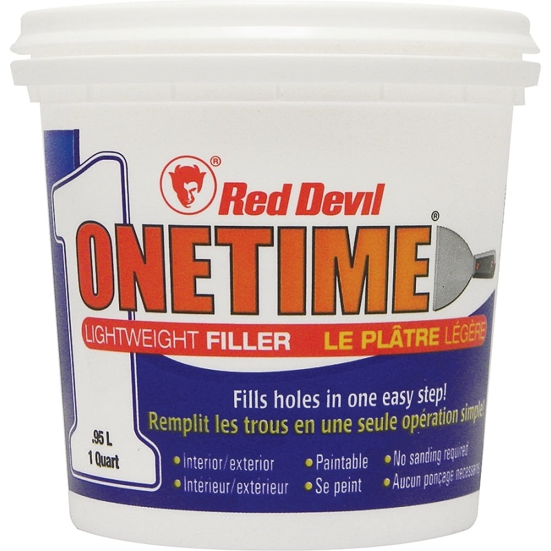 Red Devil 0544CA Spackling Compound, Latex, Oil Base, White, 1 qt Tub