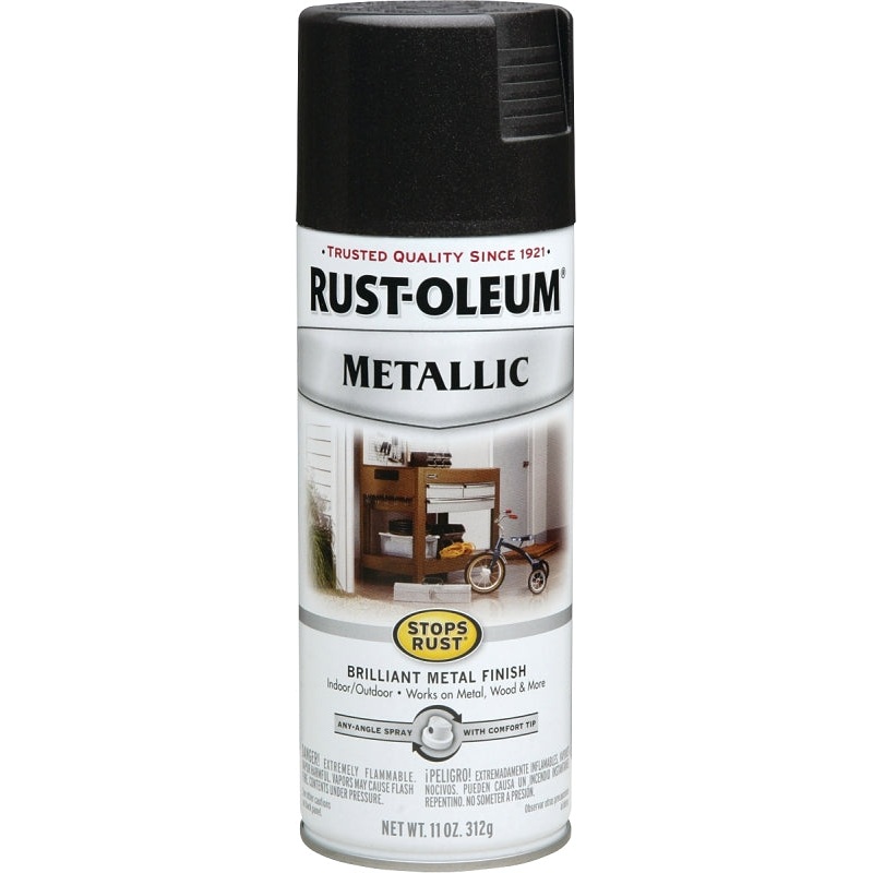 Rust-Oleum 7250830 Rust Preventative Spray Paint, Metallic, Black Night, 11 oz, Can