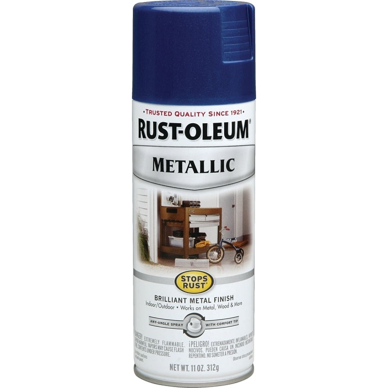 Rust-Oleum 7251830 Rust Preventative Spray Paint, Metallic, Cobalt Blue, 11 oz, Can
