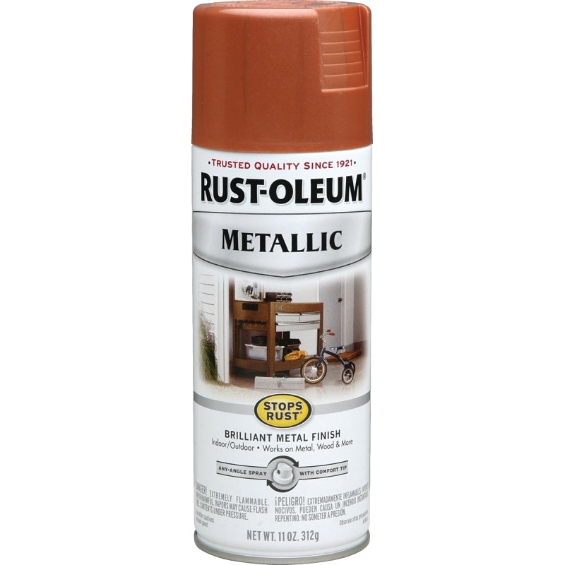 Rust-Oleum 7273830 Rust Preventative Spray Paint, Metallic, Copper, 11 oz, Can