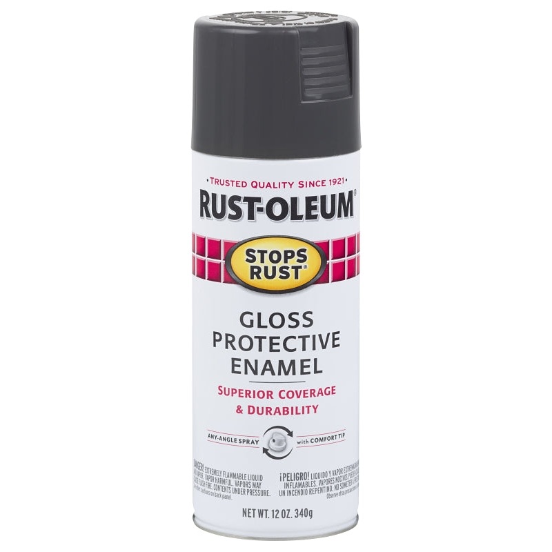 Rust-Oleum 7784830 Rust Preventative Spray Paint, Gloss, Charcoal Gray, 12 oz, Can
