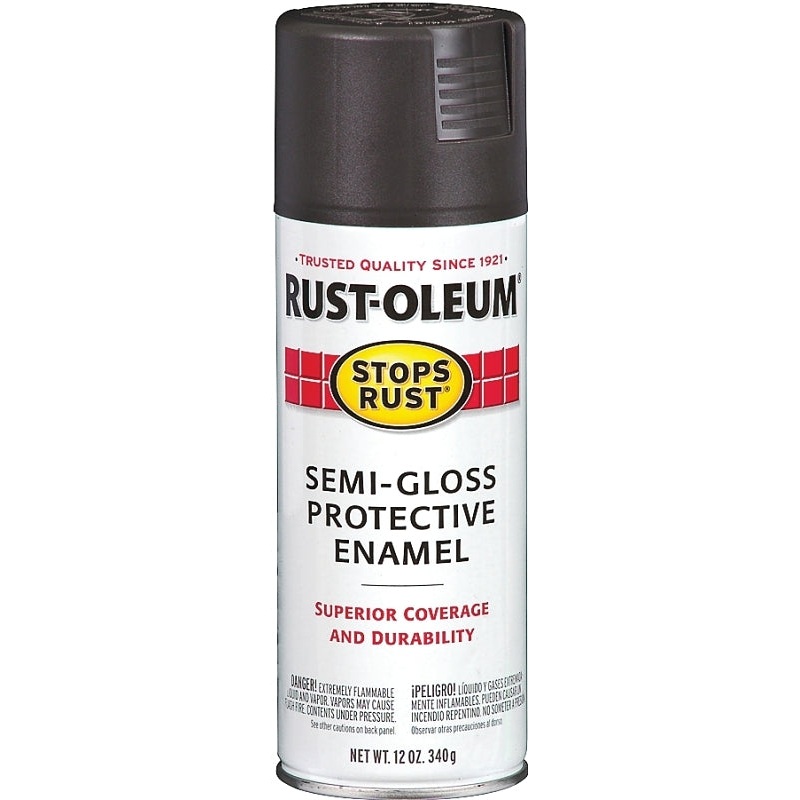 Rust-Oleum 7798830 Rust Preventative Spray Paint, Semi-Gloss, Black, 12 oz, Can