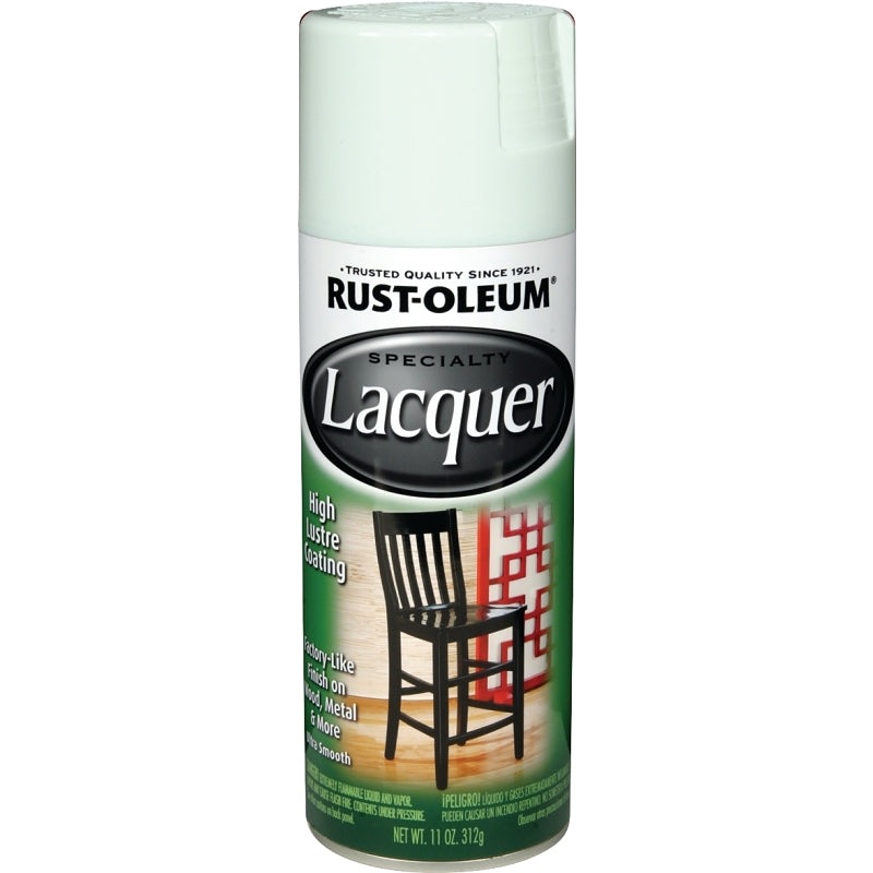 Rust-Oleum SPECIALTY 1904830 Lacquer Spray Paint, Gloss, Liquid, White, 11 oz, Aerosol Can