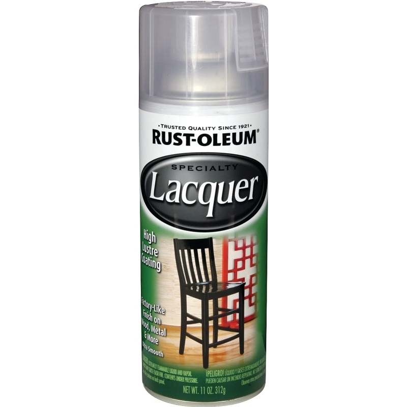 Rust-Oleum SPECIALTY 1906830 Lacquer Spray Paint, Gloss, Liquid, Clear, 11 oz, Aerosol Can