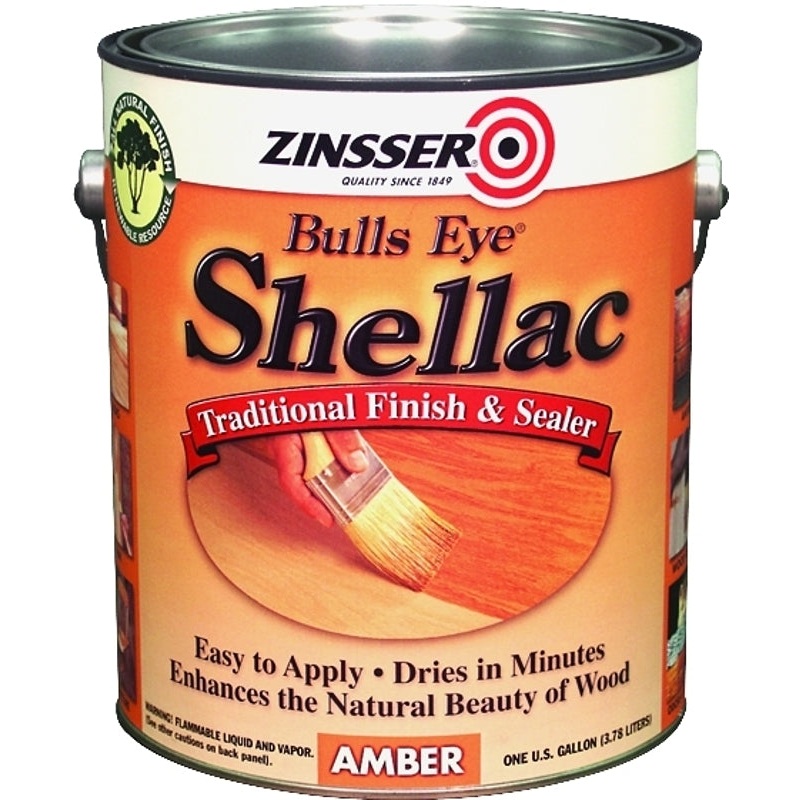 Zinsser 00701 Shellac, Mid-Tone, Amber, Liquid, 1 gal, Can, Pack of 2
