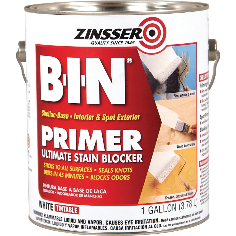 Zinsser 00901 Primer, Oil, Water Base, White, 1 gal, Pack of 2