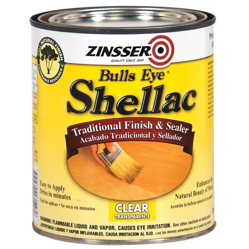Zinsser 304H Shellac, Midtone, Clear, Liquid, 1 qt, Can