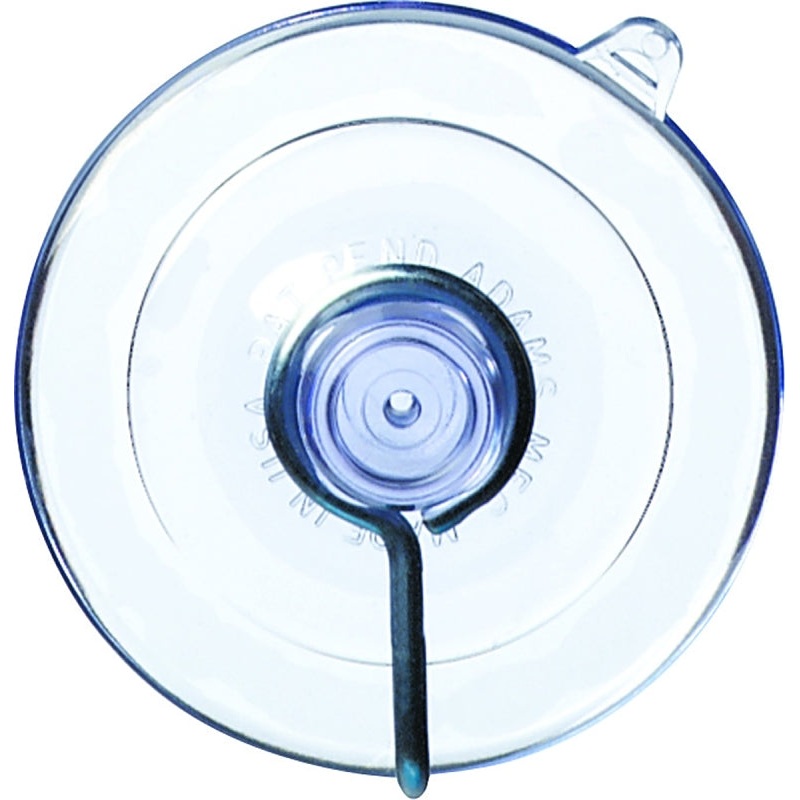 Adams 6500-74-3848 Suction Cup with Hook, Steel Hook, PVC Base, Clear Base, 1-3/4 in Base, 3 lb Working Load