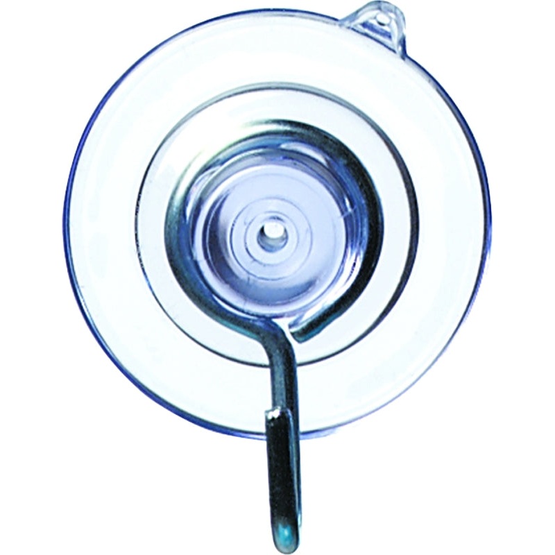 Adams 7500-77-3848 Suction Cup with Hook, Steel Hook, PVC Base, Clear Base, 1-1/8 in Base, 1 lb Working Load