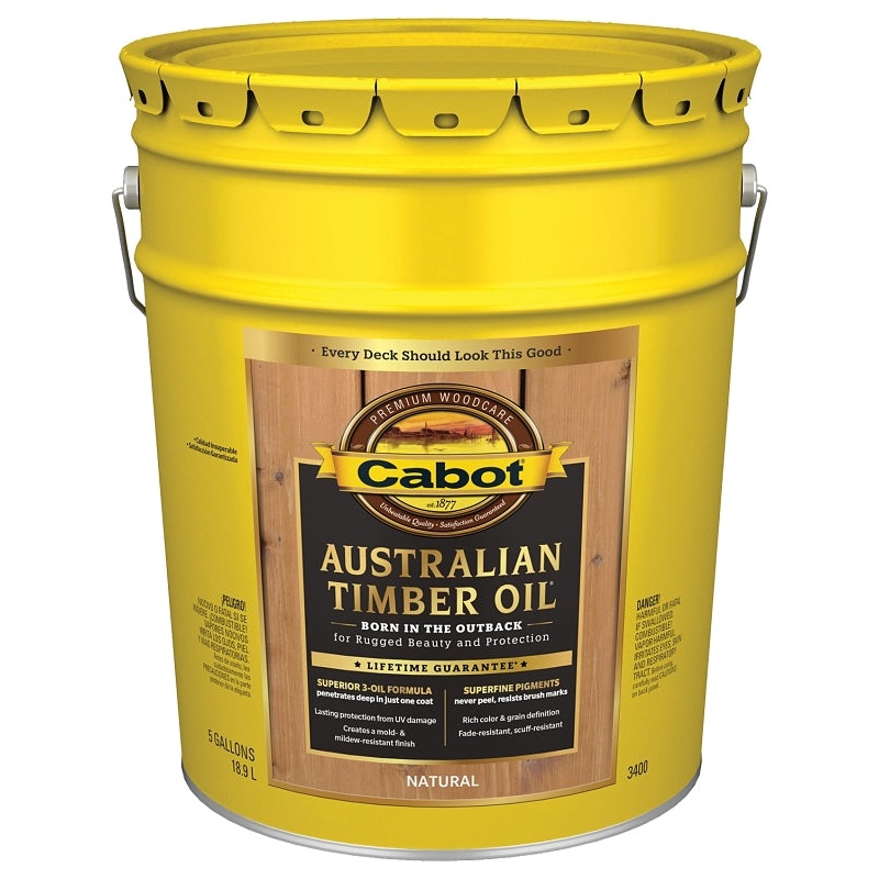 Cabot 140.0003400.008 Australian Timber Oil, Natural, Liquid, 5 gal Pail
